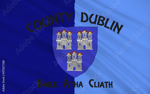 Flag County Dublin is a county in Ireland photo