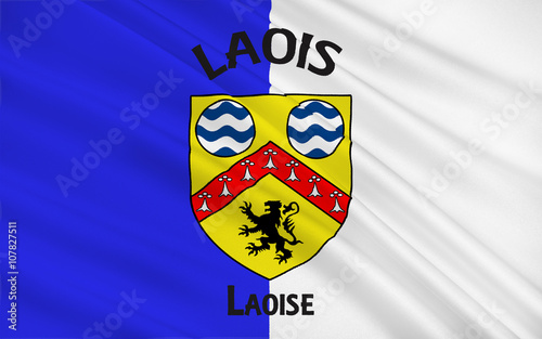 Flag of County Laois is a county in Ireland photo