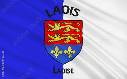 Flag of County Laois is a county in Ireland photo