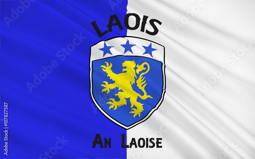 Flag of County Laois is a county in Ireland photo