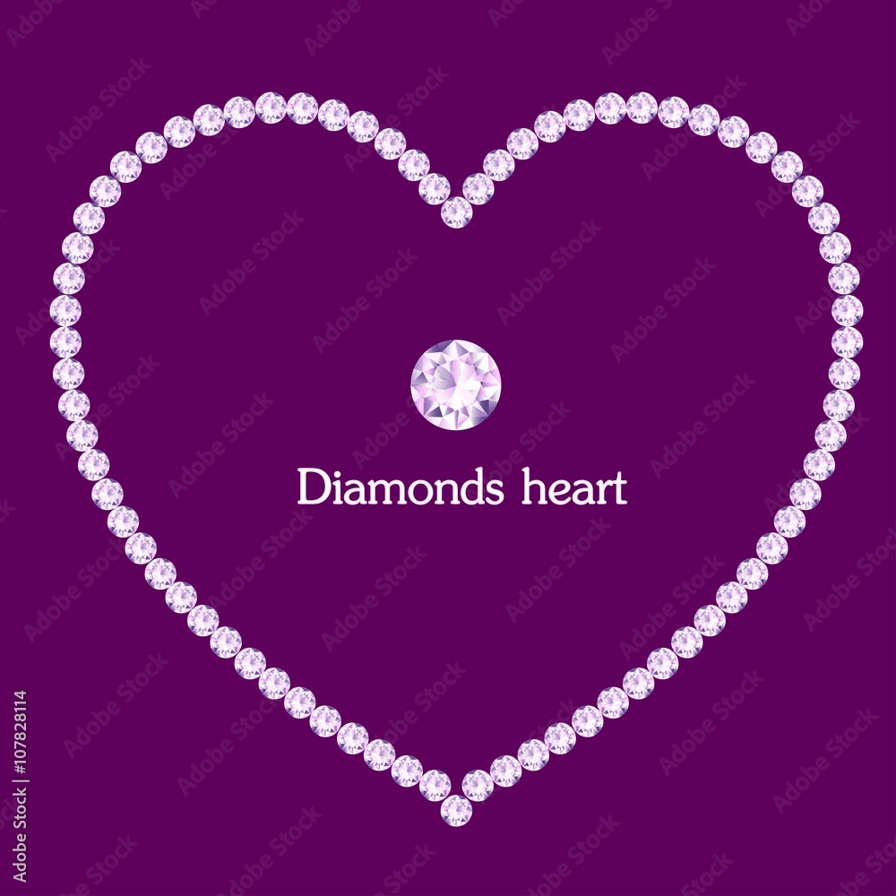 Heart frame made of diamonds