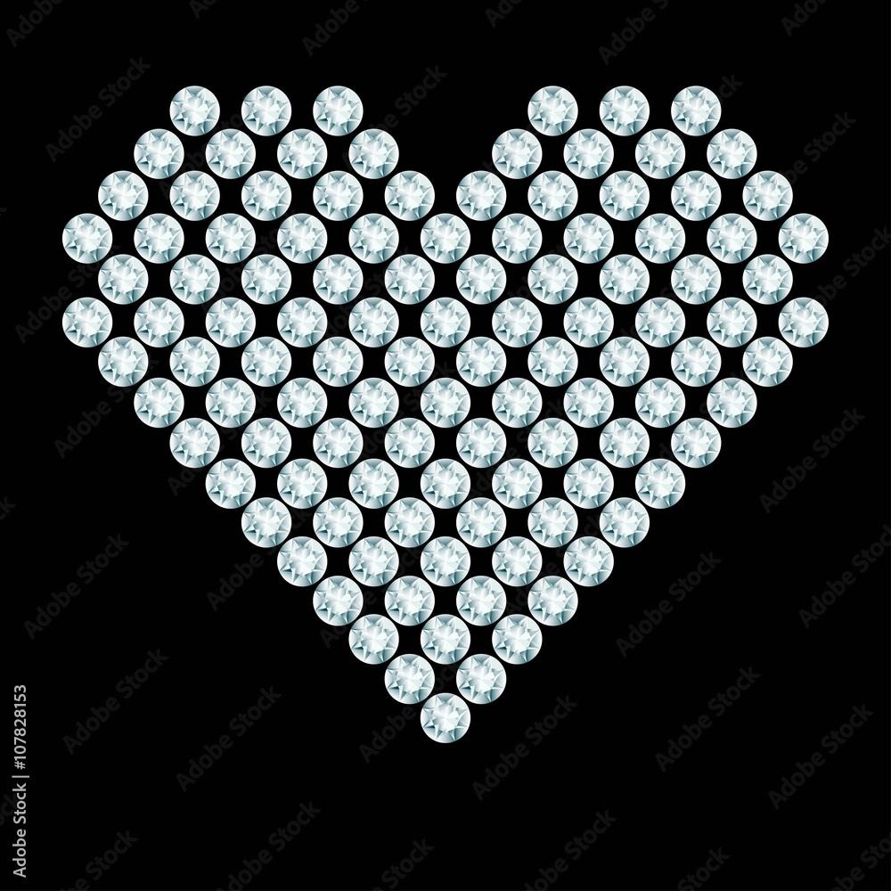 Heart composition made of diamonds Heart composition made of diamonds