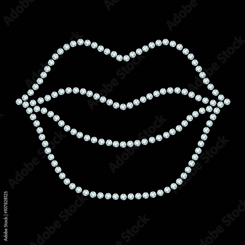 Plump lips made of diamonds.