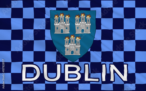 Photography Flag of Dublin is the capital and largest city of Ireland