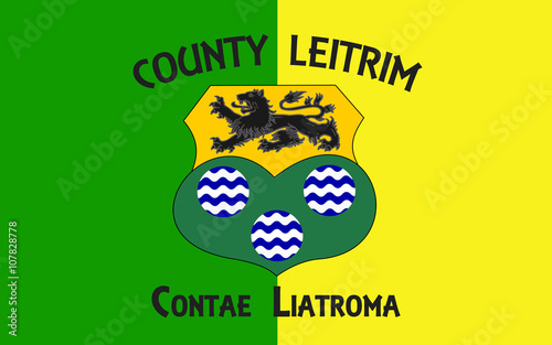 Flag of County Leitrim is a county in Ireland photo