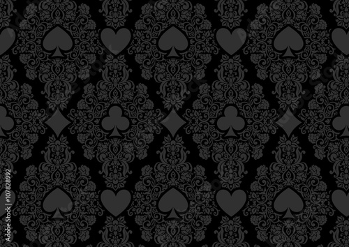 Luxury casino gambling background with card symbols