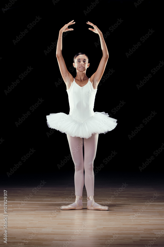 Fototapeta premium beautiful classical dancer on black background