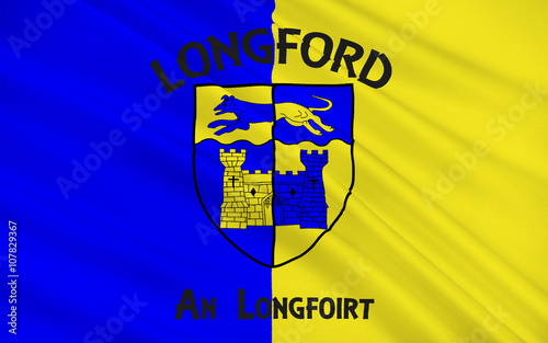 Flag of County Longford is a county in Ireland photo