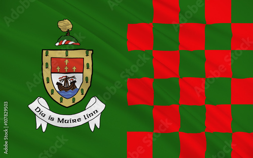 Flag of County Mayo is a county in Ireland photo