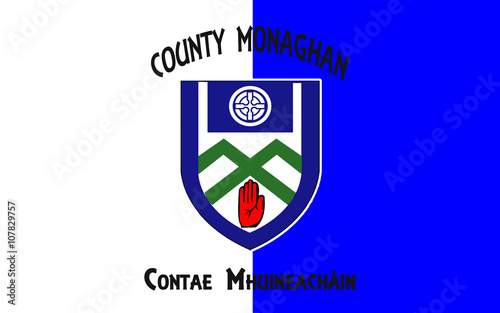 Flag of County Monaghan is a county in Ireland photo