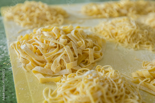 Fresh pasta with flour and egg
