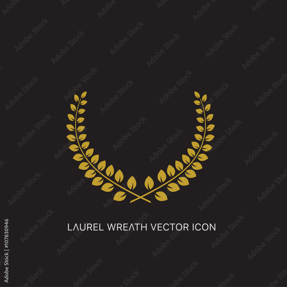 Crest logo element set,Coat of arms,Set of award laurel wreaths and branches,vector illustration.