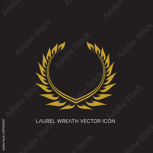 Crest logo element set,Coat of arms,Set of award laurel wreaths and branches,vector illustration.
