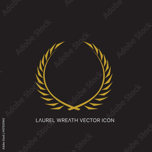 Crest logo element set,Coat of arms,Set of award laurel wreaths and branches,vector illustration.