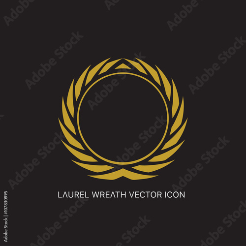 Crest logo element set,Coat of arms,Set of award laurel wreaths and branches,vector illustration.