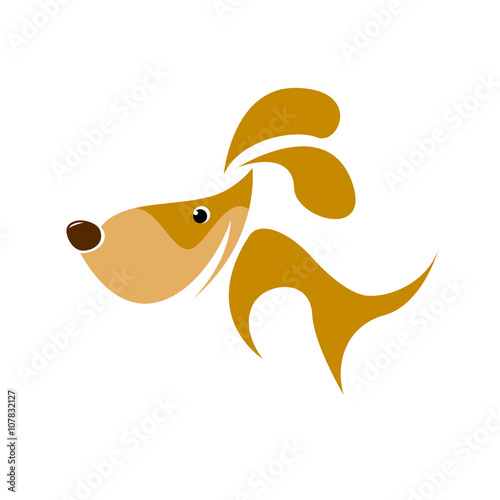 Abstract dog running and jumping