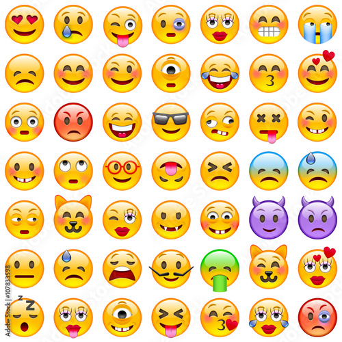 Set of Emoticons. Set of Emoji. Smile icons