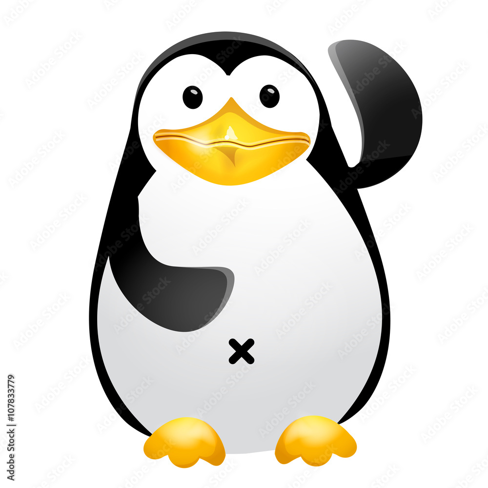Obraz premium Fun cartoon Penguin. Hello