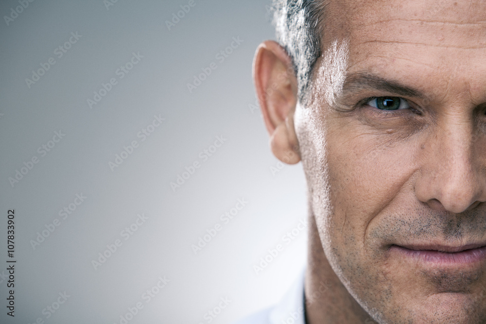 Obraz premium handsome man with shirt portrait isolated on grey