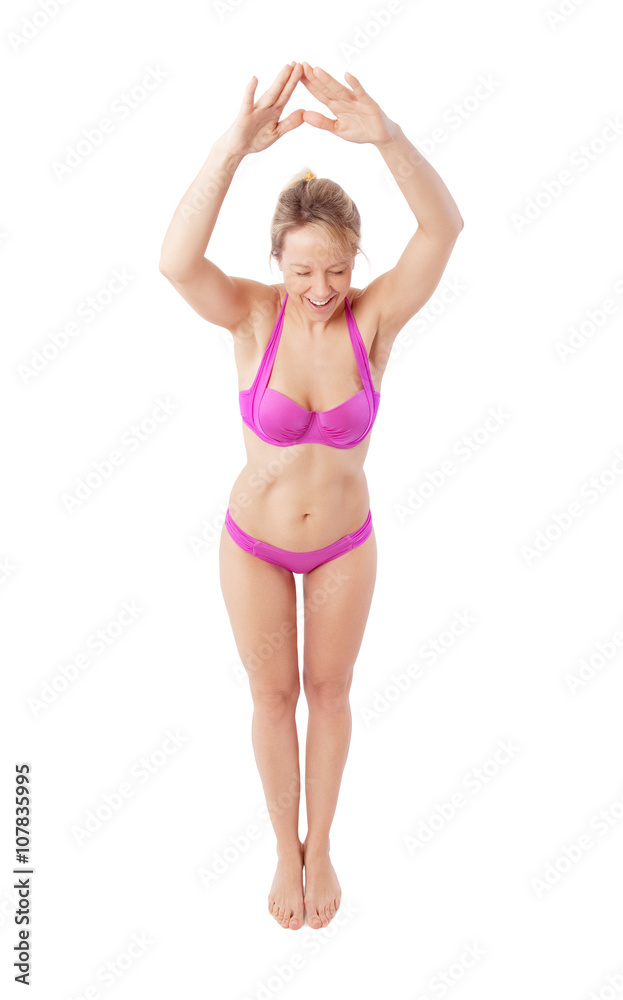woman jumping in water woman jumping in water