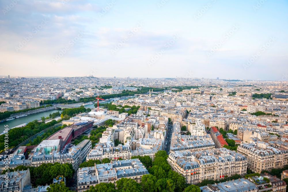 Paris skyline from above