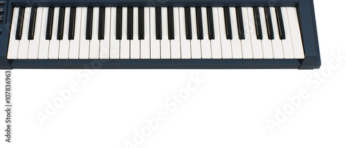 keyboard in blue casing on white background