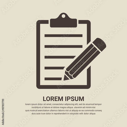Clipboard and pencil icon - Vector