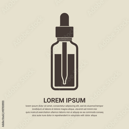 Essential oil bottle icon, Dropper bottle icon - Vector