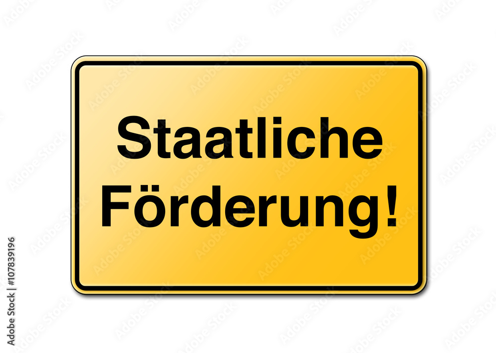 staatliche förderung schild