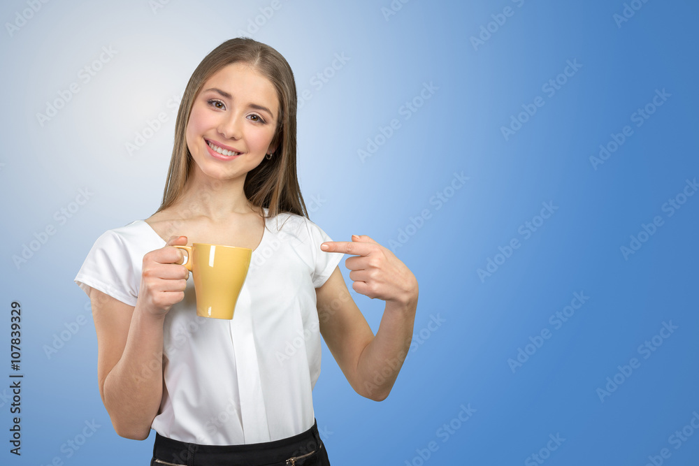 Business woman portrait with cup Business woman portrait with cup