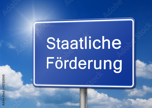 staatliche förderung schild photo