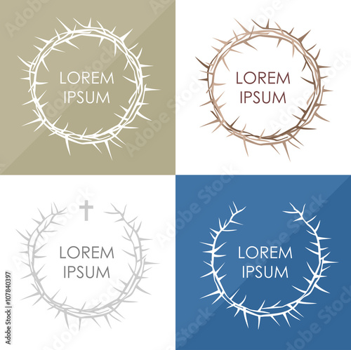 Set the crown of thorns in a different layout in vector graphics photo