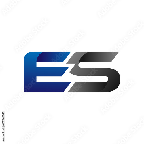 Modern Simple Initial Logo Vector Blue Grey es