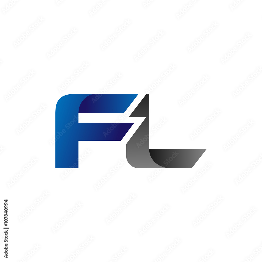 Modern Simple Initial Logo Vector Blue Grey fl Modern Simple Initial Logo Vector Blue Grey fl