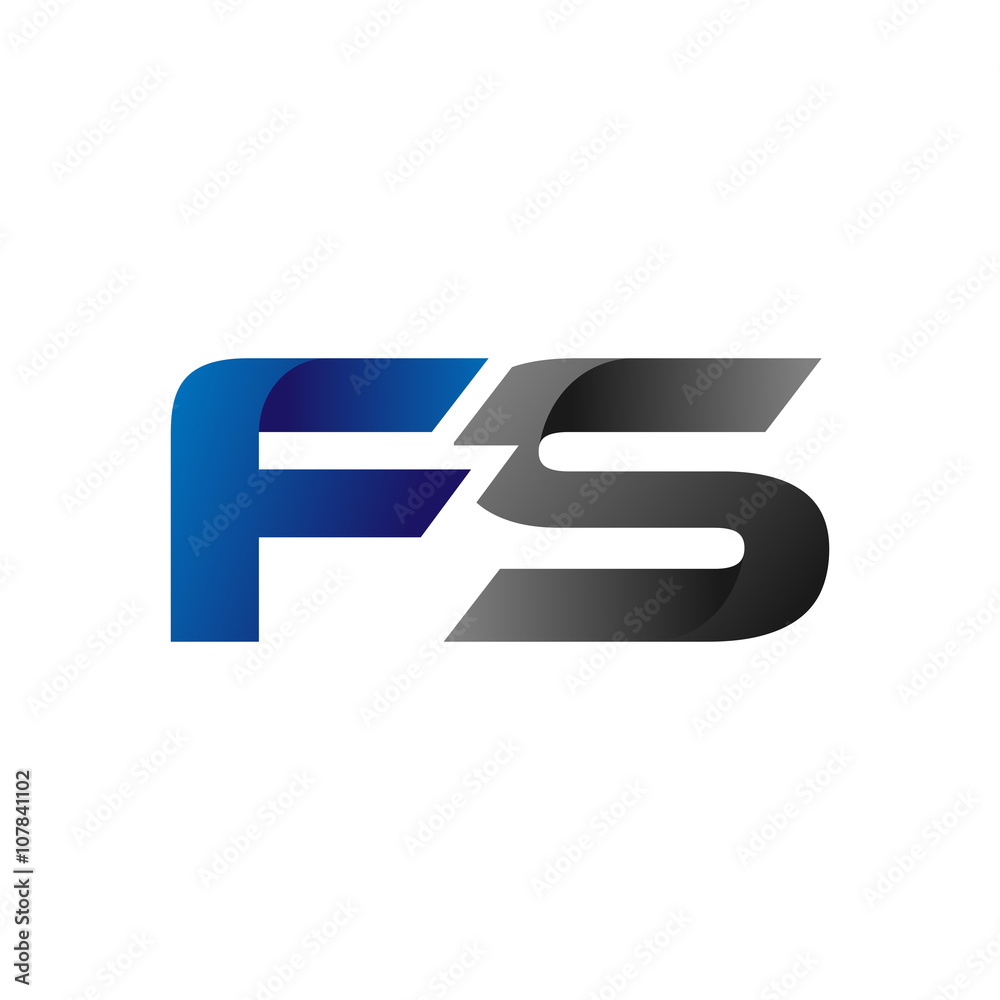 Modern Simple Initial Logo Vector Blue Grey fs Modern Simple Initial Logo Vector Blue Grey fs