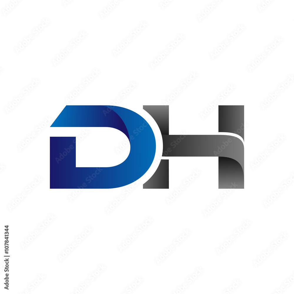 Modern Simple Initial Logo Vector Blue Grey dh Modern Simple Initial Logo Vector Blue Grey dh