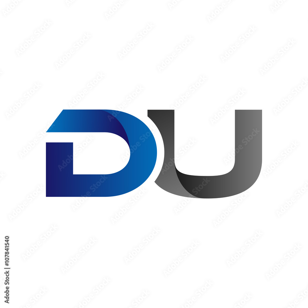 Modern Simple Initial Logo Vector Blue Grey du