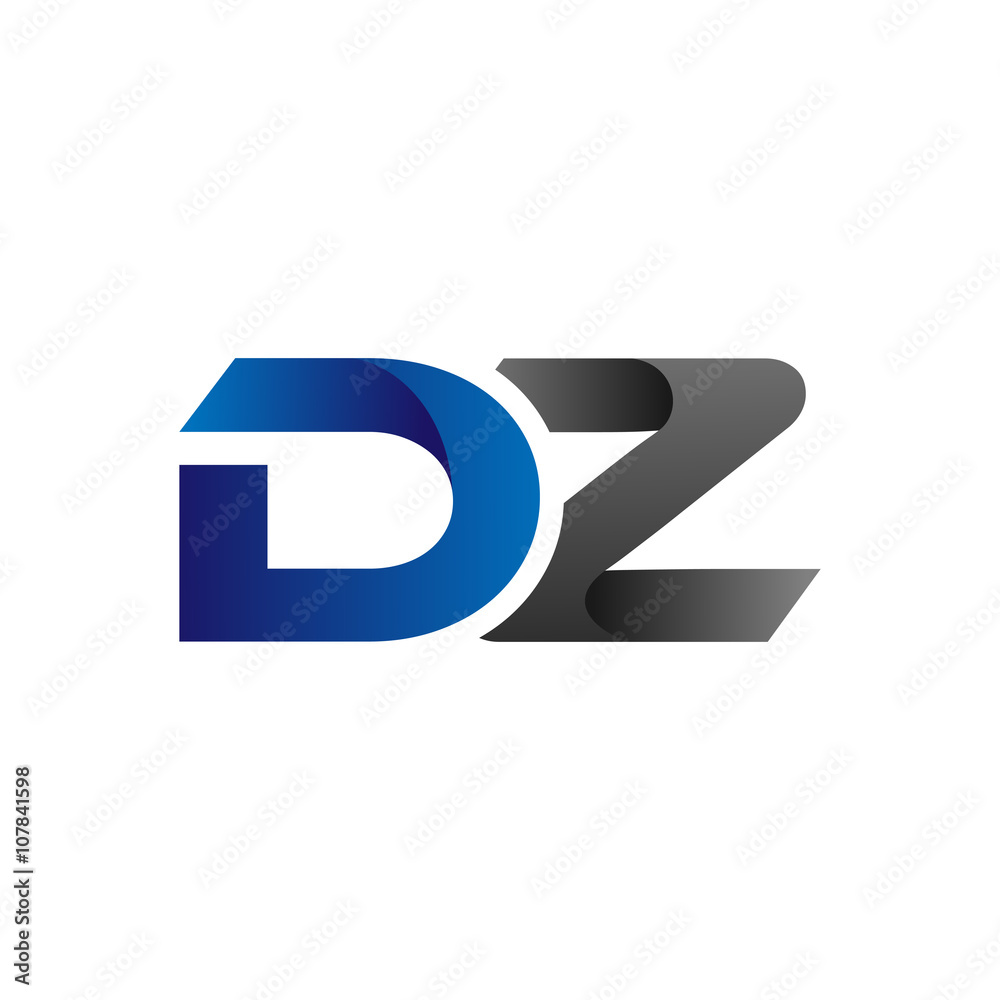 Modern Simple Initial Logo Vector Blue Grey dz Modern Simple Initial Logo Vector Blue Grey dz