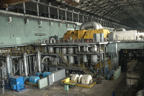 Machine room in thermal power plant