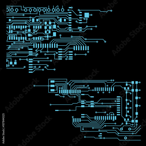 Abstract vector background with high tech circuit board Vector Illustration