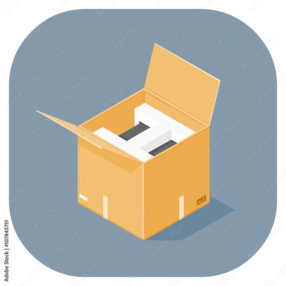 Vector Isometric Icon of new goods.
Open box with new merchandise. Vector Isometric Icon of new goods.
Open box with new merchandise.