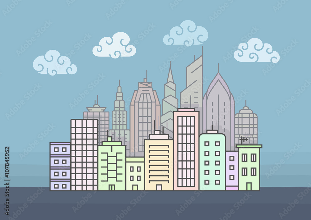 City skyline vector illustration