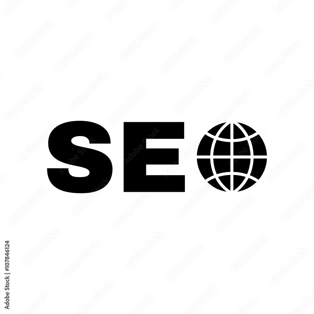 The SEO icon. WWW and browser, development symbol. UI. Web. Logo. Sign. Flat design. App.