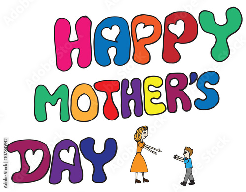 Simple greeting card happy mother day