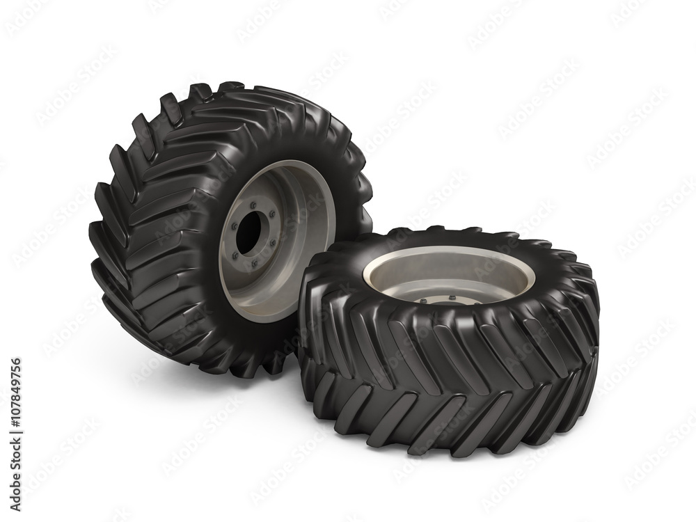 Off-road wheel isolated on white background. 3D illustration. Off-road wheel isolated on white background. 3D illustration.