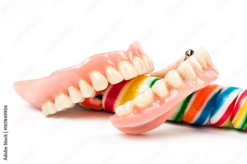 Dentures with lollipops