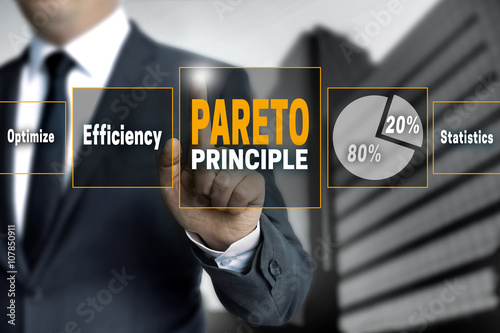Pareto touchscreen is operated by businessman