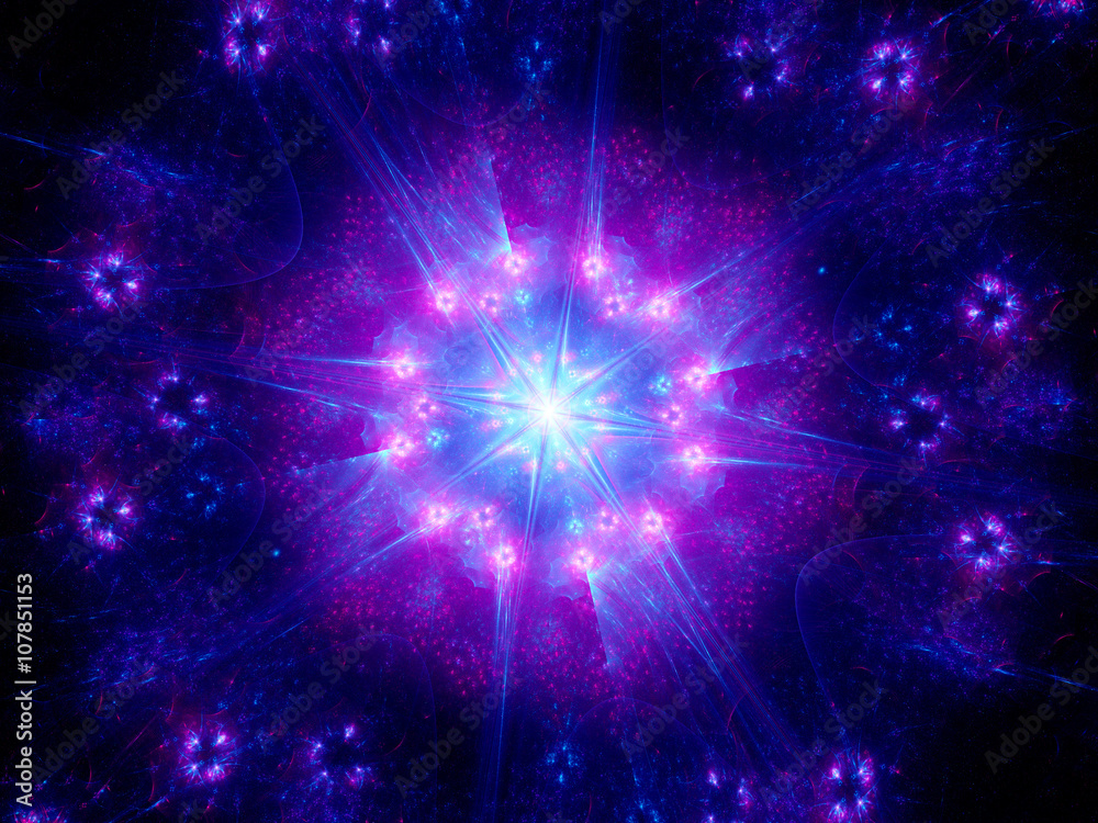 Fototapeta premium Glowing space object fractal