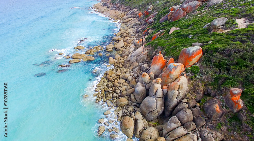Wilsons Promontory famous beach, Victoria from the air, Australi Wilsons Promontory famous beach, Victoria from the air, Australi