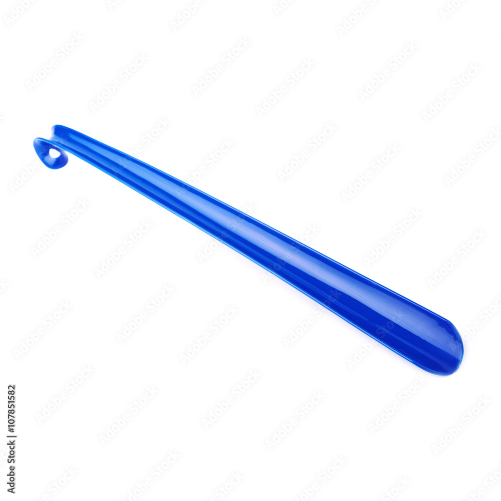 Blue shoehorn isolated over the white background Blue shoehorn isolated over the white background